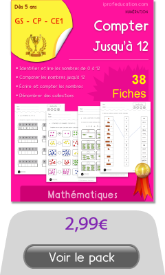 les nombres de 1 a 12
