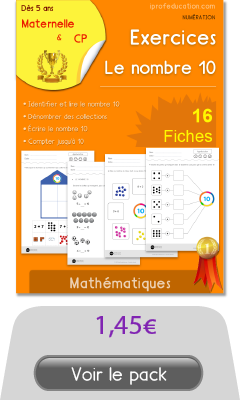 Exercices de numération GS CP - Le nombre 10