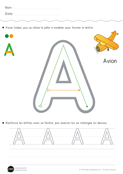 Reconnaître Tracer et Écrire les lettres capitales en Maternelle MS GS - la lettre a