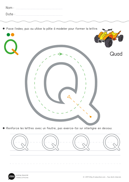 minuscule script - la lettre q 