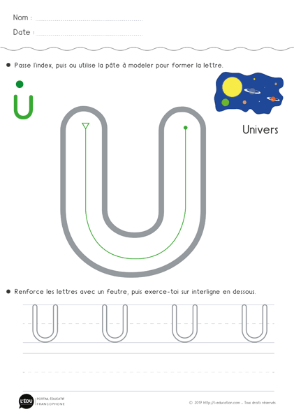 minuscule script - la lettre u 
