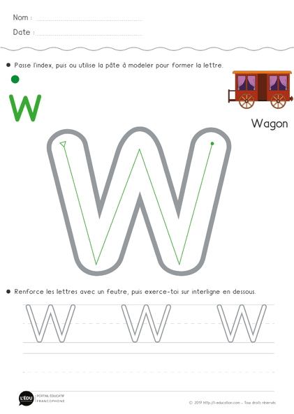 minuscule script - la lettre w 