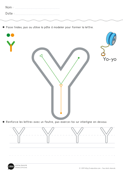 minuscule script - la lettre y 
