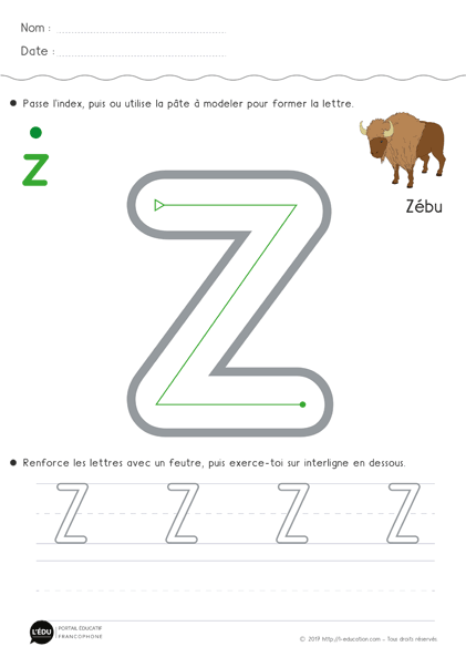 minuscule script - la lettre z 