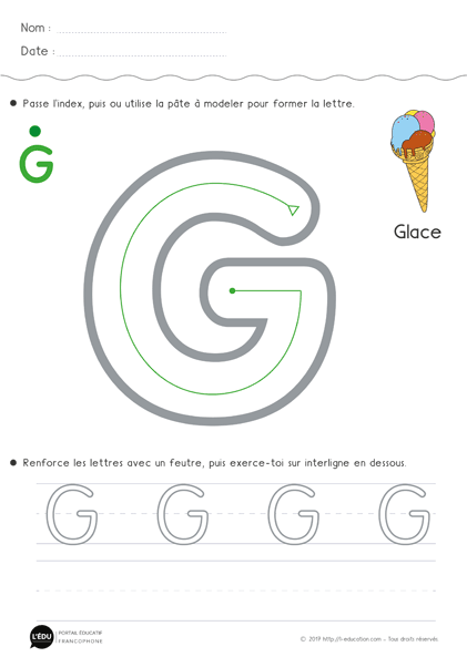 minuscule script - la lettre g