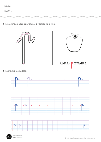 p minuscule cursive CP CE1 CE2