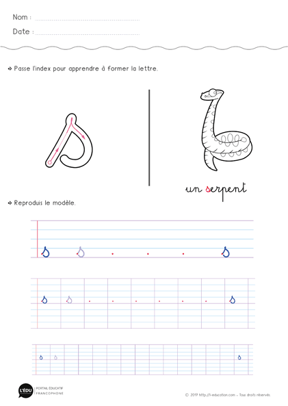 écriture cursive cp ce1 - la lettre s 
