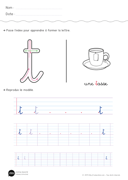 t minuscule cursive CP CE1 CE2