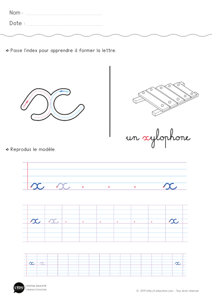 écriture cursive cp ce1 - la lettre x 