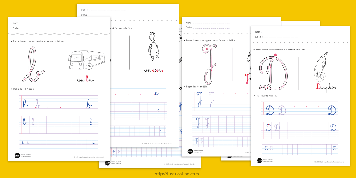 apprendre à écrire les lettres en cursive