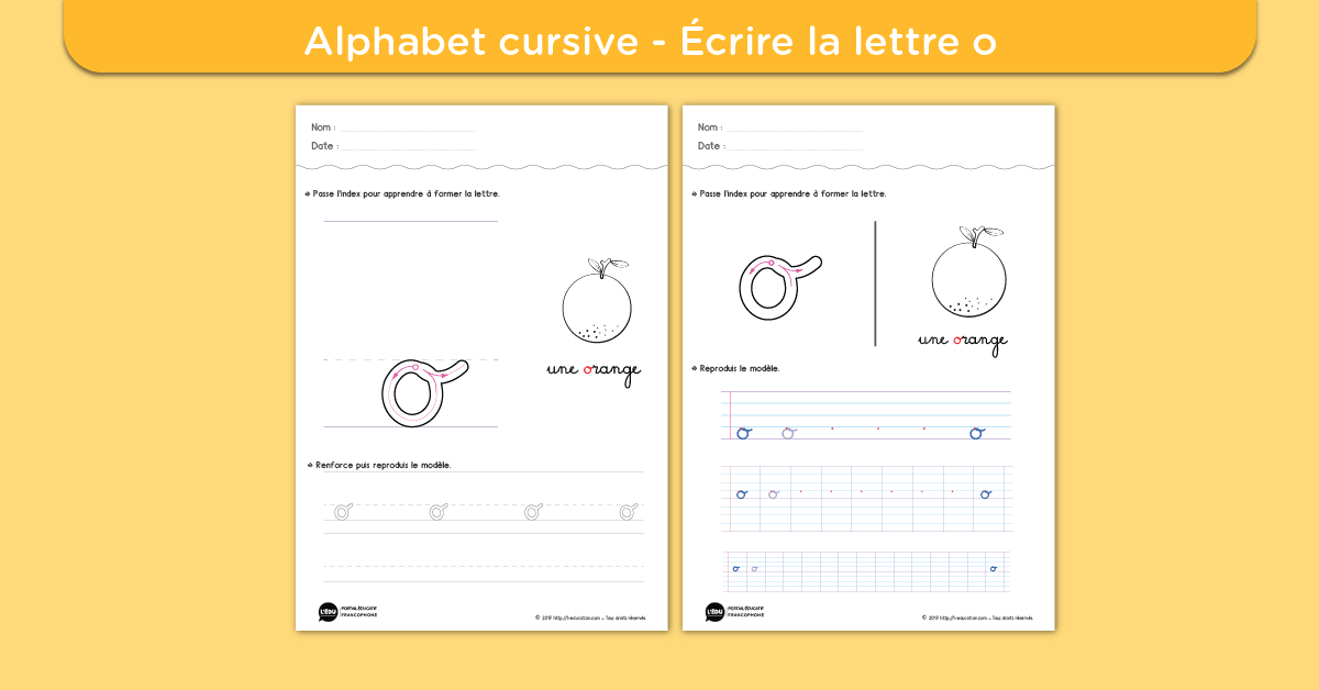 Écrire la lettre o minuscule cursive - Fiche lettre o minuscule à imprimer