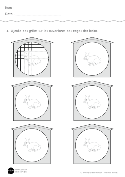 Graphisme le quadrillage Fiche PDF à imprimer - La grille des cages