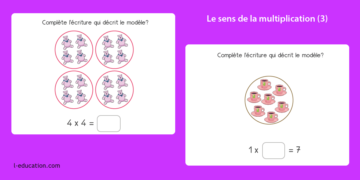 Les bases de la multiplication - Comprendre les écritures multiplicatives - Les bases de la multiplication CP CE1