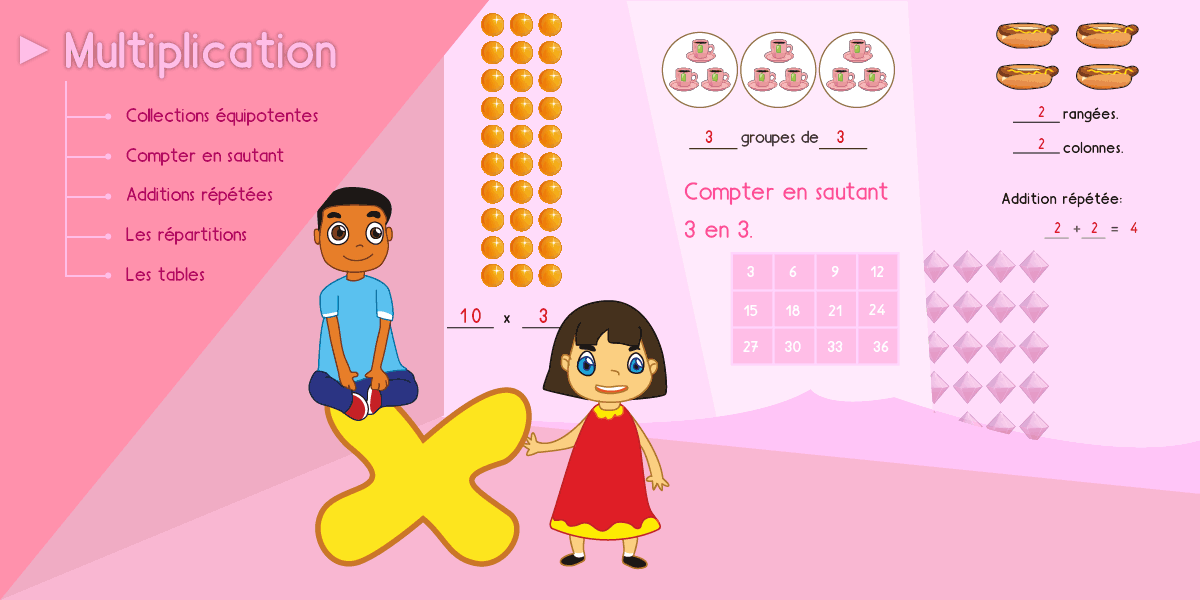 cours jeux exercices de multiplication cp ce1 ce2 cm1 cm2