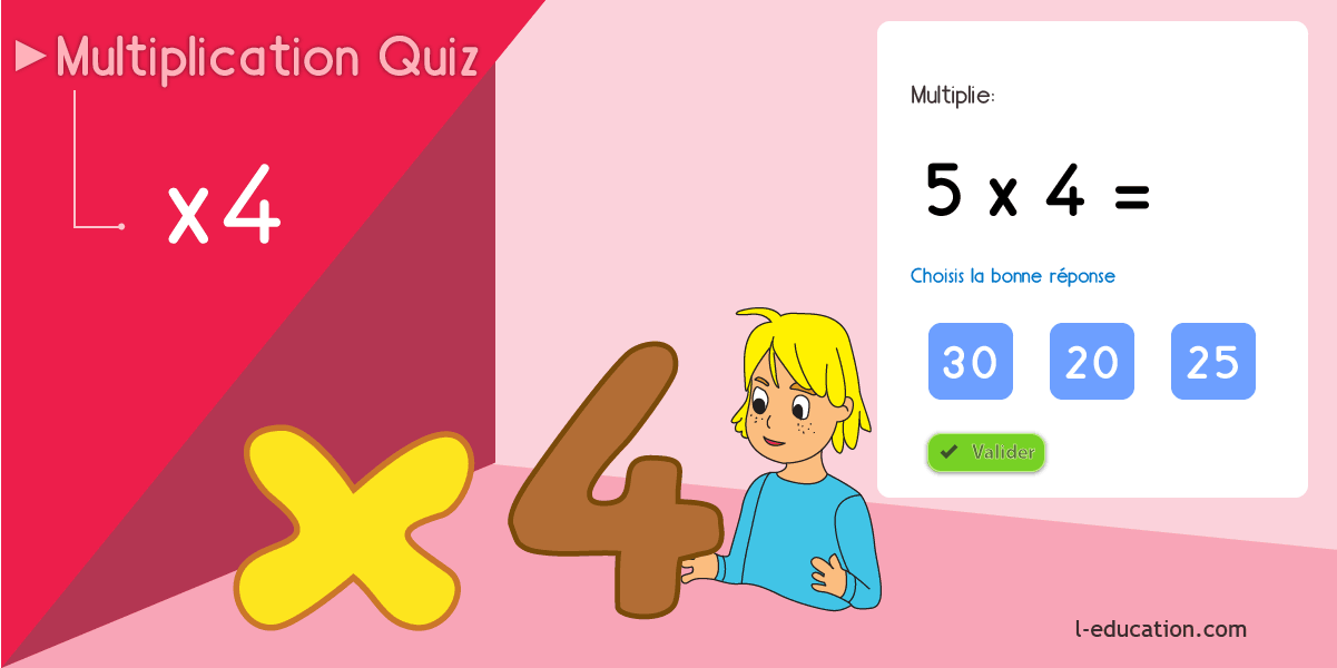 Multiplier par 4 fiches à imprimer - Cours & Jeu table de multiplication de 4 CP CE1