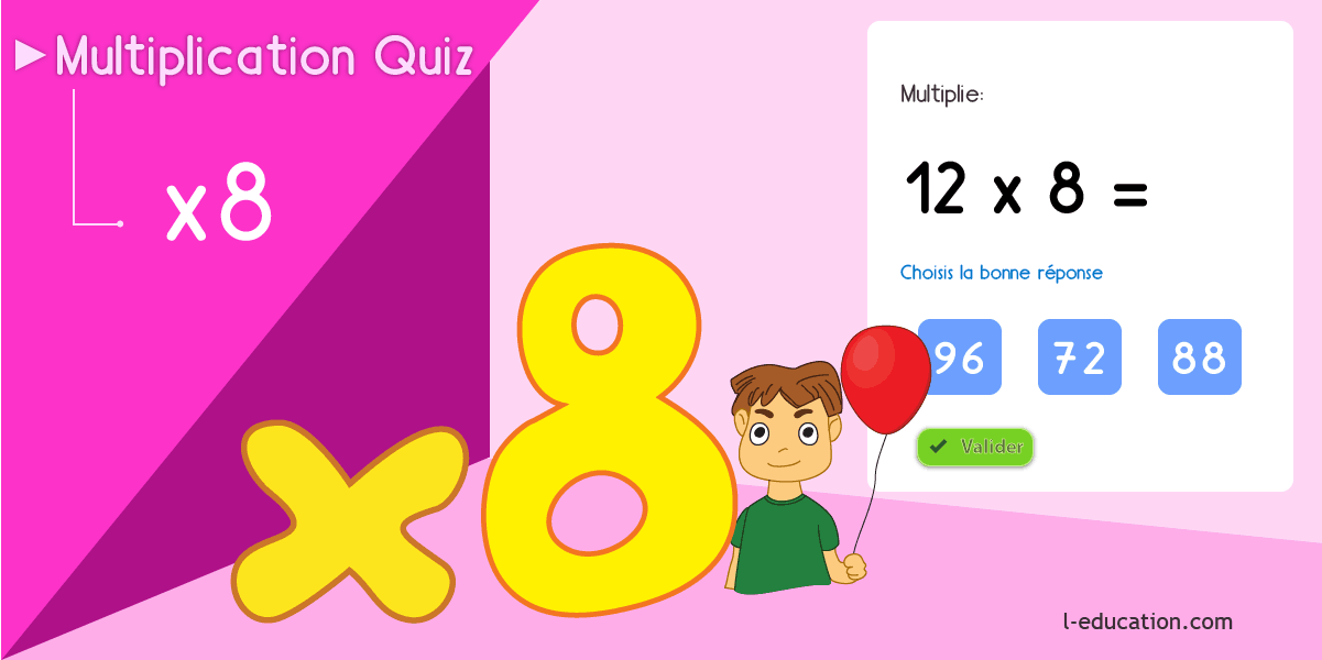 Multiplier par 8 fiches à imprimer - Cours & Jeu table de multiplication de 8 CP CE1
