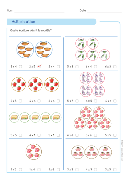 Les bases de la multiplication - comprendre le sens de la multiplication