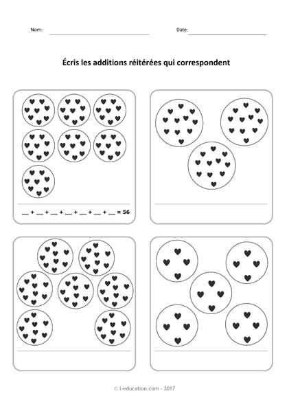 Le sens de la multiplication - Décomposer les multiplications en additions réitérées?