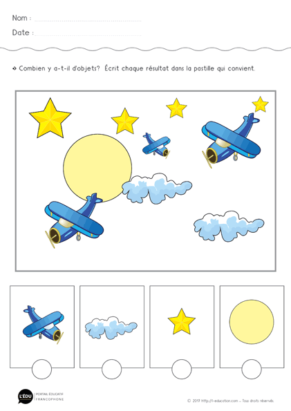 Apprendre à compter jusqu'à 4 - exercice 02