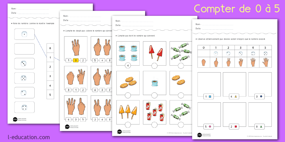 Compter de 0 à 5 en Maternelle - Apprendre à compter jusqu’à 5
