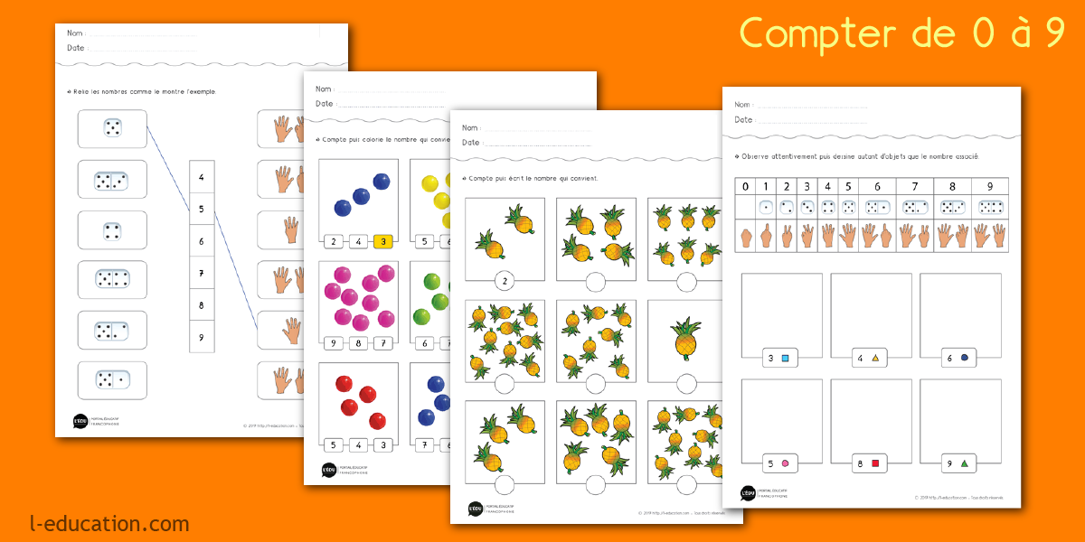 Compter de 0 à 9 MS GS CP - Apprendre à compter jusqu’à 9