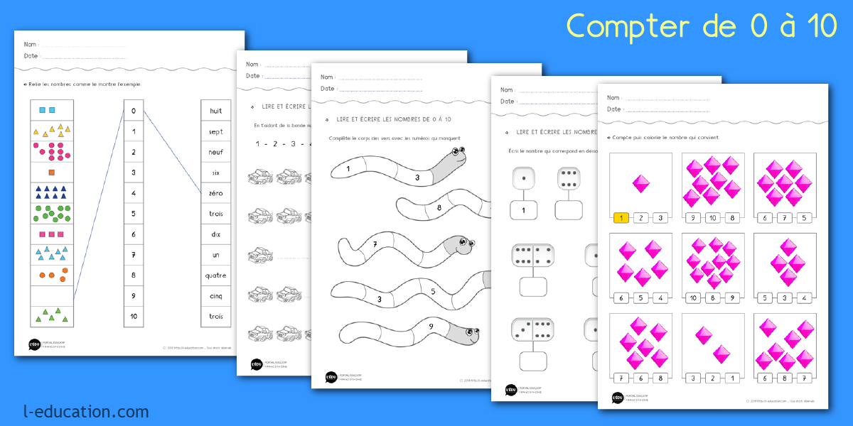 Compter de 0 à 10 Maternelle CP - Apprendre à compter jusqu’à 10