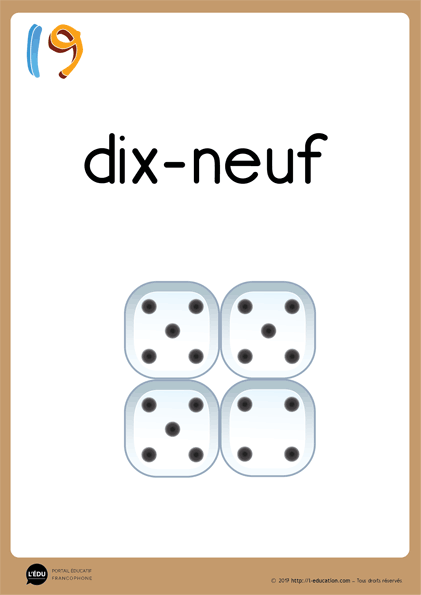 affichage des nombres de 0 à 20