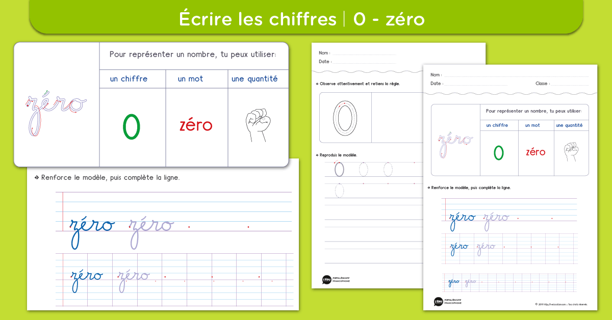 écrire le chiffre 0 zéro
