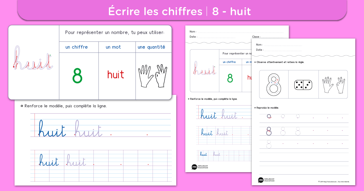 écrire le chiffre 8 huit